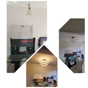 Photo de galerie - Installation de luminaire dans une salle à manger
