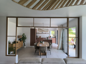 Photo de galerie - Fabrication et pose d'une arche verrière en chêne 
