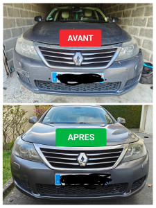 Photo de galerie - - Réparation du pare-choc avant après arrachement, réparation et re-clipsage.
- Rénovation des phares
- Peinture.