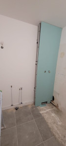 Photo de galerie - Création coffrage pour création plomberie douche