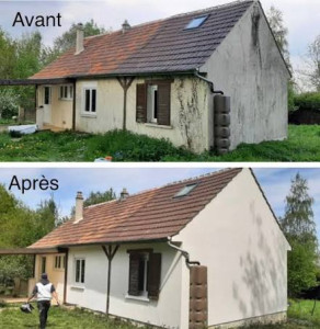 Photo de galerie - Nettoyage façade et pignon si vous voulez donner plus de valeur à votre maison et avoir ce même résultat contactez-moi