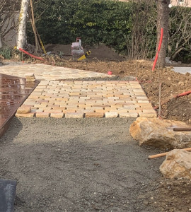 Photo de galerie - Création d’une allée en pavés 
