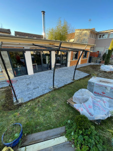 Photo de galerie - Terrassement et pose de pavés