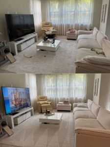 Photo de galerie - Nettoyage et rangement du salon

Avant : Espace encombré, manque d’ordre et de clarté.
Après : Salon propre, bien rangé et harmonieux. Un environnement agréable, lumineux et accueillant pour le quotidien.