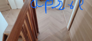 Photo de galerie - Poser parquet dans le l’escalier avec barbue soui