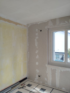 Photo de galerie - Pose placoplâtre sur rails