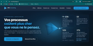 Photo de galerie - Cette photo illustre la réalisation la refonte d'un site Wordpress en html CSS et Next JS, sur mesure. site consultable à l'addresse : https://consulting.ltagrp.fr/