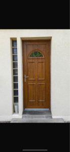 Photo de galerie - Fournitures et poses d’une porte PVC, de couleur, chêne, doré, faux bois