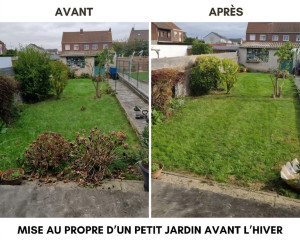 Photo de galerie - Mise au propre d'un petit jardin avant l' hiver.