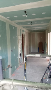 Photo de galerie - La pose de placo et joints Hydrofuge dans une cuisine 