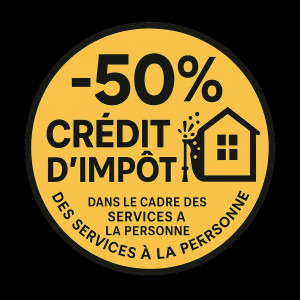 Photo de galerie - Grâce à notre agrément SAP (Services à la Personne), vous bénéficiez d’un crédit d’impôt de 50 % sur toutes nos prestations à domicile.
✔️ Exemple :
Montant facturé : 400 €
Crédit d’impôt : 200 €
Coût réel : 200 €