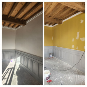 Photo de galerie - Pose toile de fibre enduit peinture 