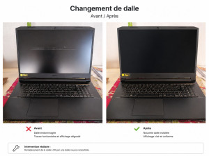 Photo de galerie - Changement de Dalle Pc portable 