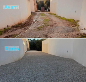 Photo de galerie - Nettoyage et mise au sol des graviers 