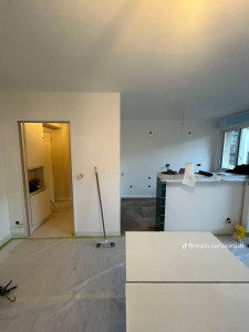 Photo de galerie - Peinture entière avec enduit sur un appartement de Paris 12 