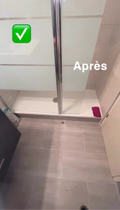 Photo de galerie - Après intervention pose bac à douche + faience et carrelage au sol 