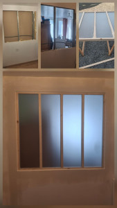 Photo de galerie - Modification de cloison et pose d’une vérriére en bois.