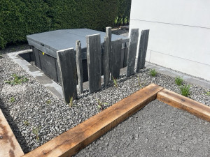 Photo de galerie - Création d'un coin spa de la création paysagère à la mise en service. 