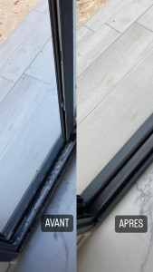 Photo de galerie - Nettoyage des encadrants et vitres suite au fin de chantier 