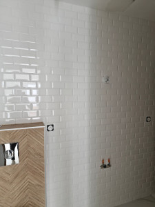 Photo de galerie - Pose de faïence métro avec effet bois