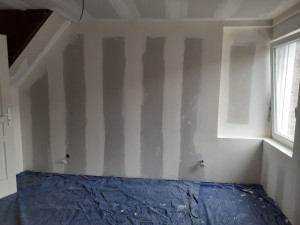 Photo de galerie - Pose de placo , réalisation des calicots en enduit .