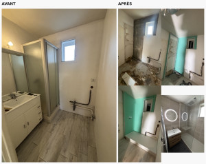 Photo de galerie - Rénovation complète d’une salle de bain du salon au plafond