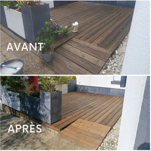 Photo de galerie - Restaurations de la terrasse du restaurant du pont situé à Basse Goulaine. Prêt pour la saison !