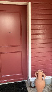 Photo de galerie - PEINTURE porte d'entrée ? + contour de bois 