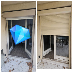 Photo de galerie - Remplacement bloc volets roulant électrique couleur crème 