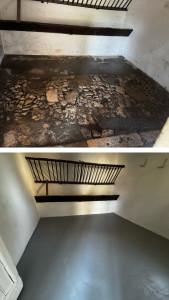 Photo de galerie - Réalisation d'une chape et ragréage du sol, peinture complète des murs, et sol revêtu de la même peinture technique.