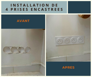 Photo de galerie - Installation de prises encastrées 