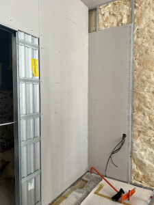 Photo de galerie - Placo, cloisons et portes à galandage 