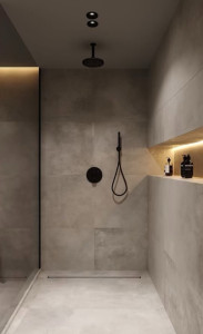 Photo de galerie - Installation de douche moderne Réalisation de douches modernes et douches à l’italienne, pose de colonne de douche, robinetterie design et finitions soignées. Travail propre et sérieux.
