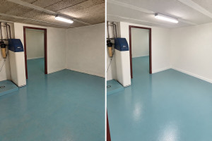 Photo de galerie - Ragréage et peinture sol base résine 