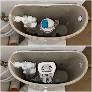 Photo de galerie - Remplacement d’un mécanisme de chasse défaillant. 