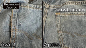 Photo de galerie - Réparation accroc jean garel couture