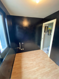 Photo de galerie - Préparation support . mise en peinture mur et plafond . pose parquet 