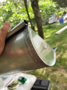 Photo de galerie - Réalisation d’une soudure à côte sur un talon de gouttières 