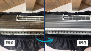 Photo de galerie - Nettoyage complet, unité intérieure de climatisation fait avec des produits professionnels