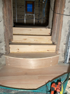 Photo de galerie - Création escalier béton, habillage bois