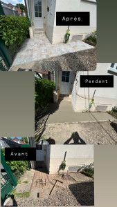 Photo de galerie - Préparation d’une chape en béton et pose de carrelage 