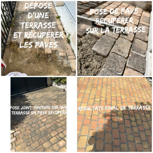 Photo de galerie - Restauration des terrasses en pavé 