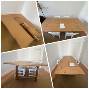 Photo de galerie - Montage table extensible IKEA avec ses chaises 