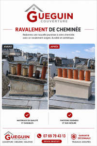 Photo de galerie - Rénovation complète d’une cheminée sur une toiture parisienne, type zinc.