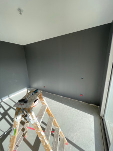 Photo de galerie - Mise en peinture mur gris foncés 