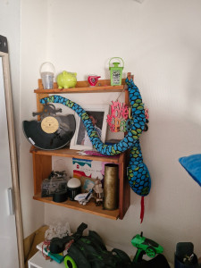 Photo de galerie - Petite bibliothèque faite en boîte de palette européenne 