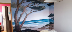 Photo de galerie - Pose un papier peint panoramique effet mer 