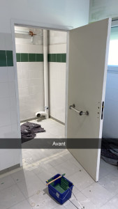 Photo de galerie - Réalisation de peinture laqué sur porte neuve 