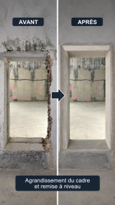 Photo de galerie - Agrandissement du cadre et remise à niveau.