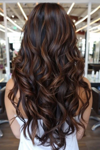 Photo de galerie - Une douceur de balayage caramel 
coiffure boucler 